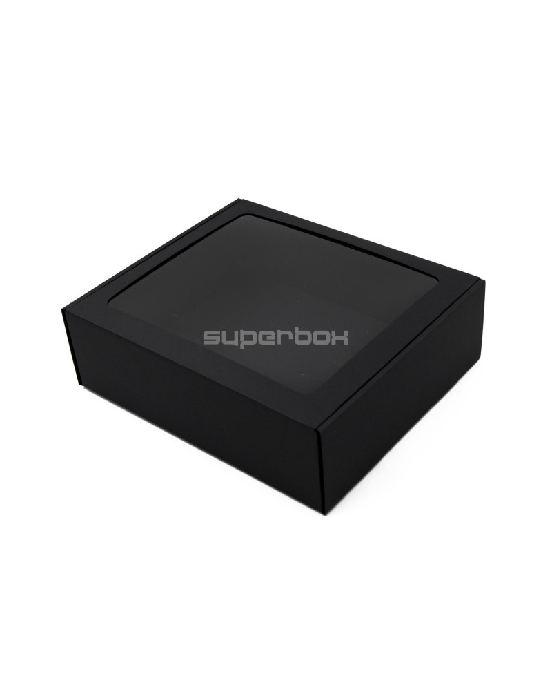 Solid Black Box With Window, 9 cm High