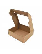 Natural Brown Box With Window, 9 cm High