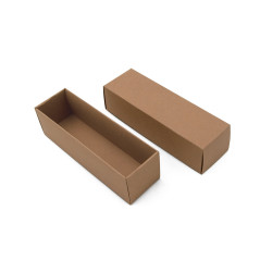 Long Brown Bottom-Lid Cardboard Box for Cookies