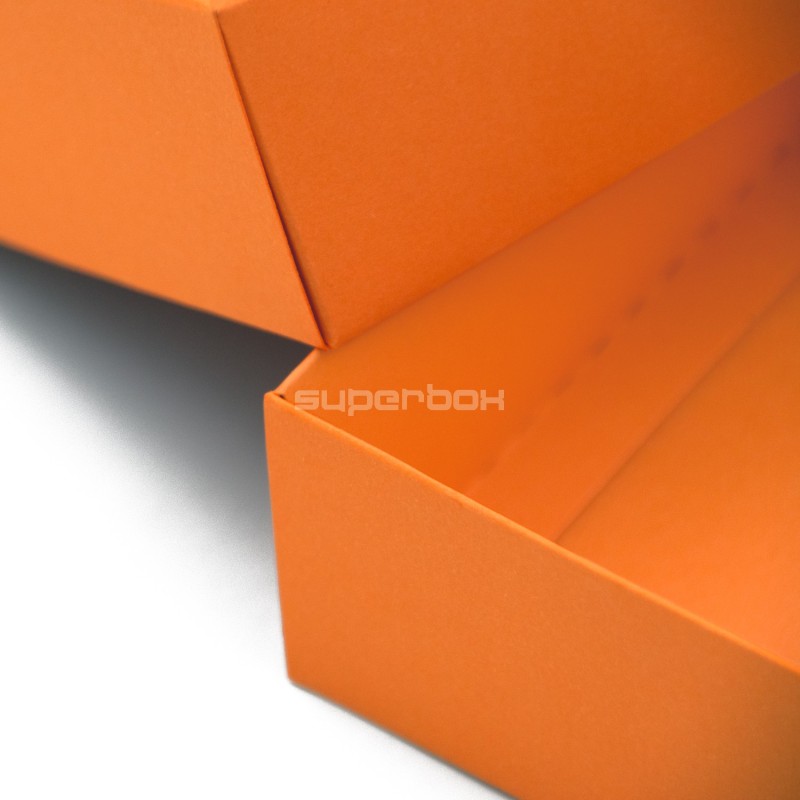 Orange Two Piece Cardboard Gift Box with Window