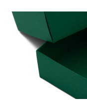Tamsiai žalia dviejų dalių kartono dėžutė su langeliu