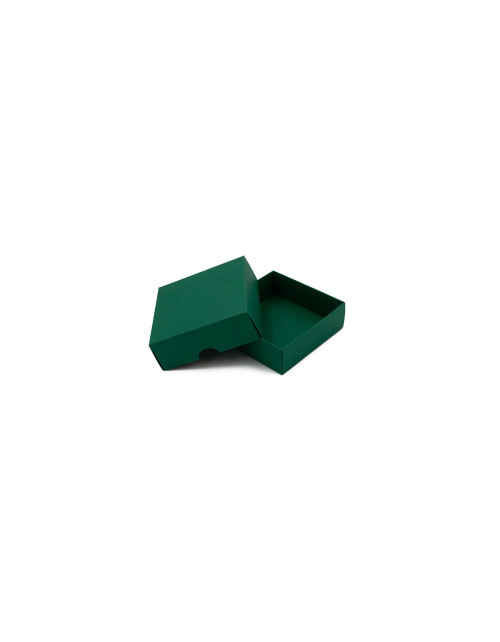 Dviejų dalių maža kvadratinė tamsiai žalia dovanų dėžutė