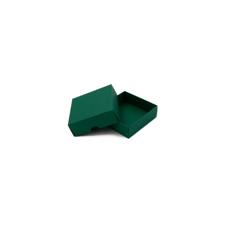 Two Piece Small Square Dark Green Cardboard Gift Box