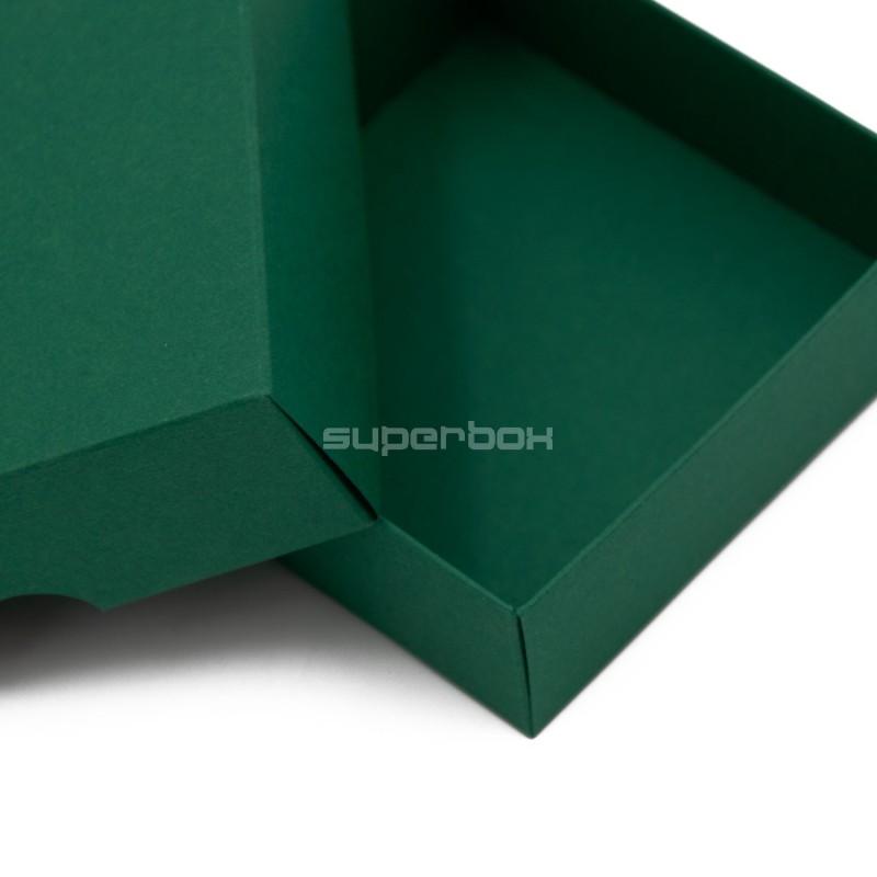 Two Piece Small Square Dark Green Cardboard Gift Box