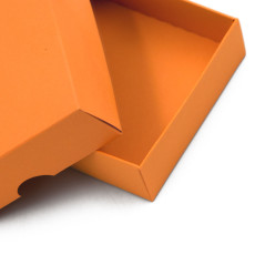 Two Piece Small Square Orange Cardboard Gift Box