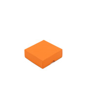 Dviejų dalių maža kvadratinė oranžinė dovanų dėžutė