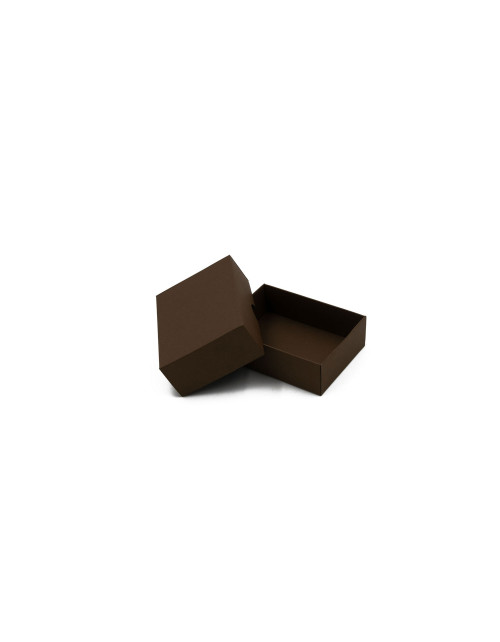 Tamsiai ruda dviejų dalių maža kartono dovanų dėžutė