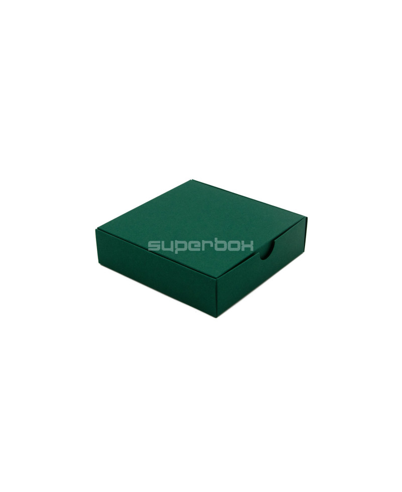 Квадратная подарочная коробочка из зеленого декоративного картона
