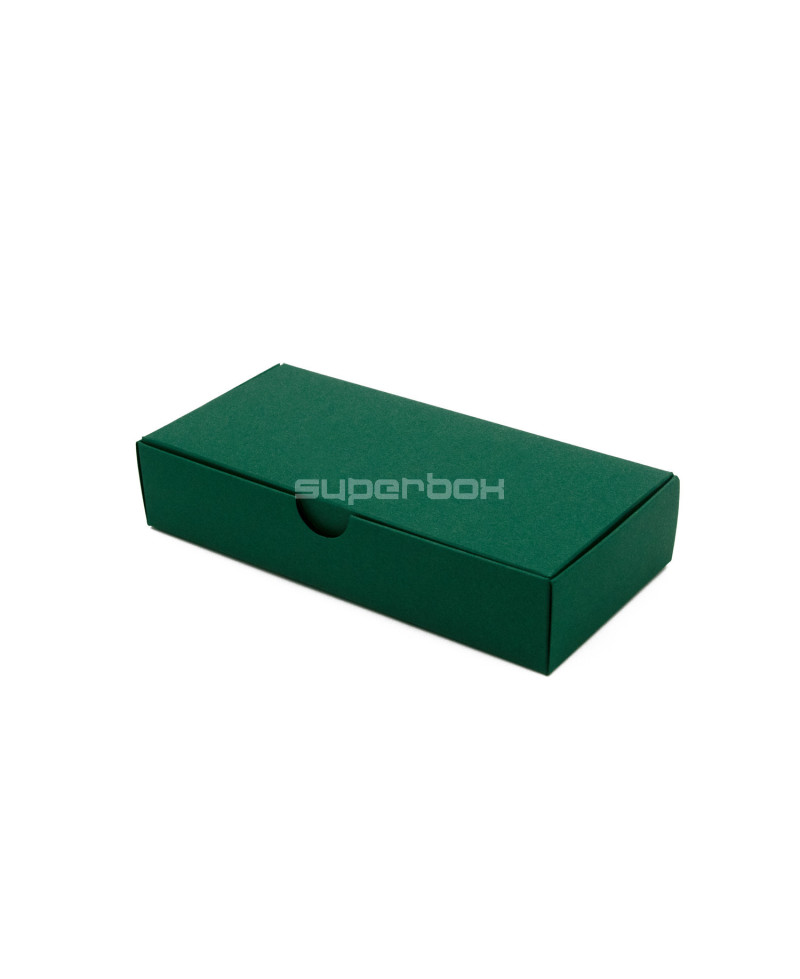 Pailga dėžutė įleidžiamu dangteliu iš tamsiai žalio kartono