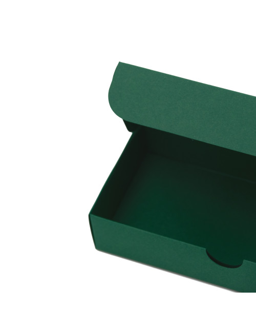 Pailga dėžutė įleidžiamu dangteliu iš tamsiai žalio kartono