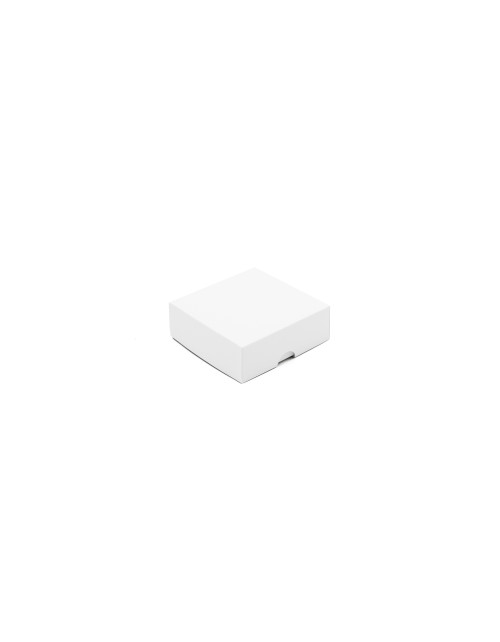 Dviejų dalių maža kvadratinė balto kartono dovanų dėžutė