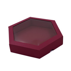 Cherryred Luxury Hexagon Shape Gift Box with Insert and Window