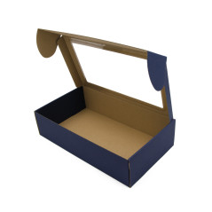 Navy Blue Gift Box with Clear Window