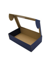 Темно-синяя Подарочная Коробка с прозрачным окошком