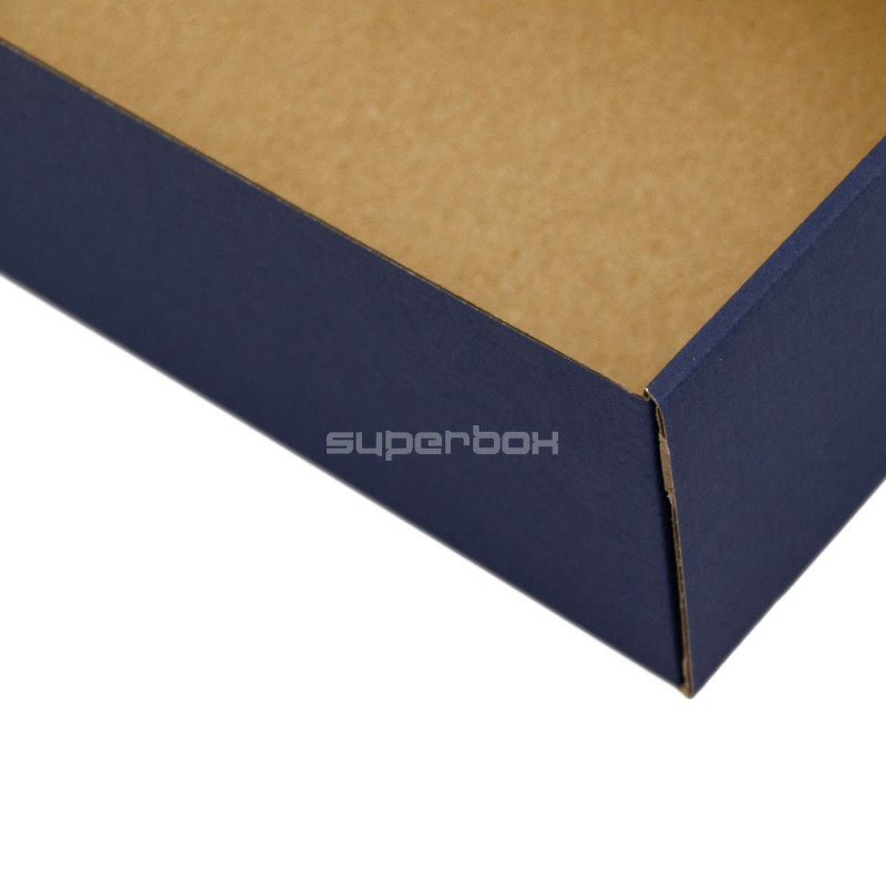 Navy Blue Gift Box with Clear Window for Bottles