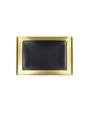 Metalizuota auksinio atspalvio A4 formato dėžutė su langeliu