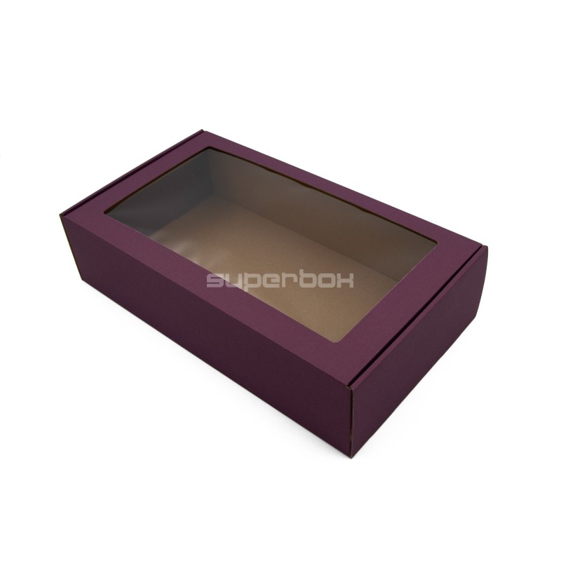 Purple Red Gift Box with Transparent Window