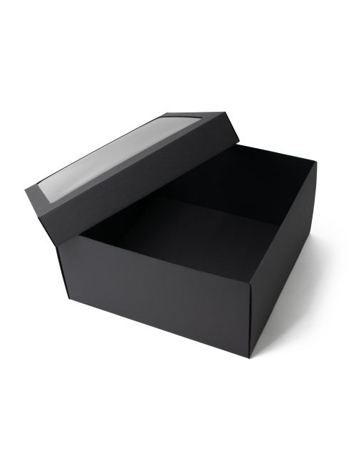 Black Large Square Box 15 cm high with PVC Window
