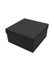 Large Black Square Box 15 cm High with a Lid