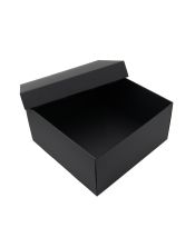 Didelė juoda kvadratinė dėžė 15 cm aukščio su dangčiu