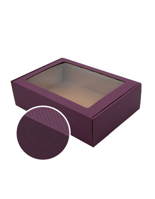 Bordo spalvos A4 formato dėžutė su langeliu ir linijų raštu