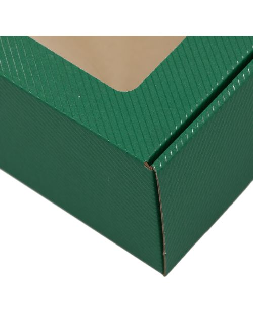Eco žalia prailginta PREMIUM dovanų dėžutė  su langeliu ir linijomis