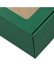 Eco žalia prailginta PREMIUM dovanų dėžutė  su langeliu ir linijomis