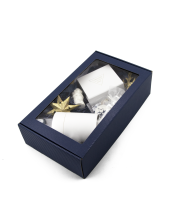 Dark Blue Extended Gift Box with Window and LINES