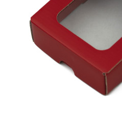 Red Mini Box from Corrugated Board with Window