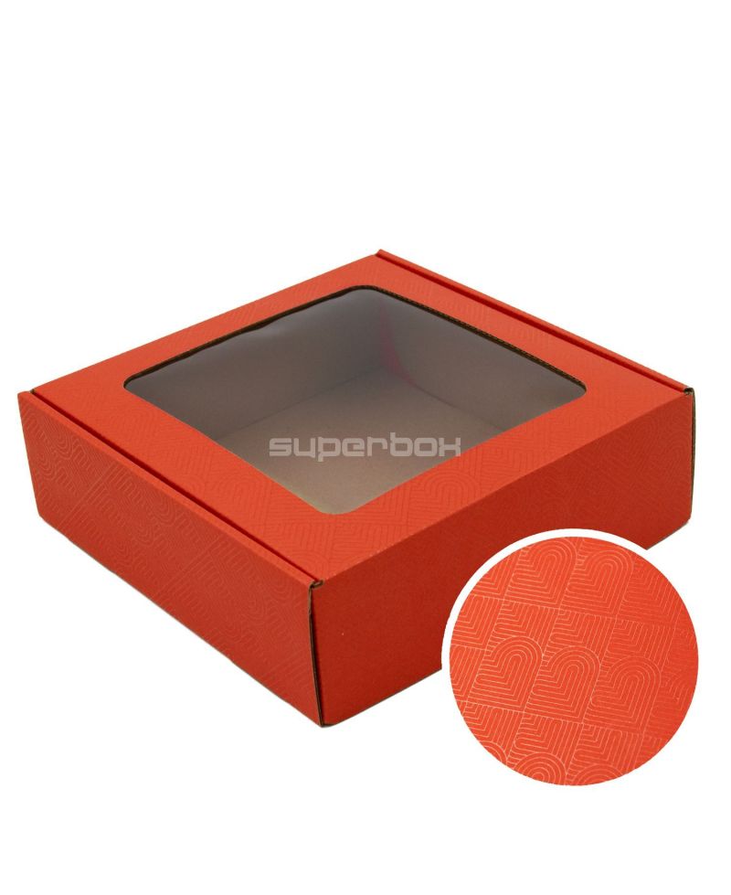 Black Small Gift Box with PVC Window, 6 cm Height