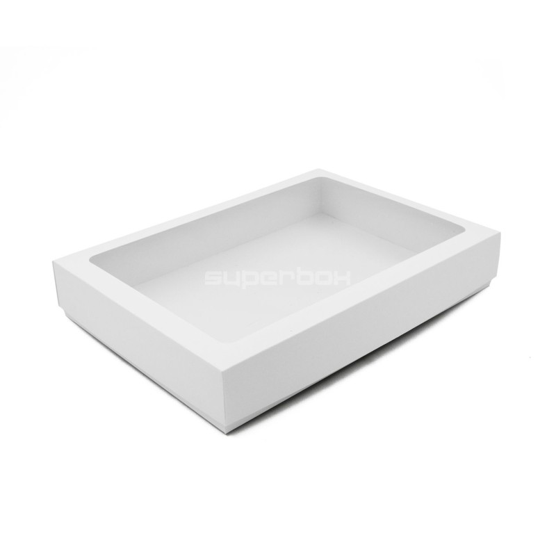 White Two-part Box with PVC Window 5 cm high