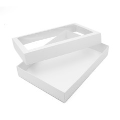 White Two-part Box with PVC Window 5 cm high