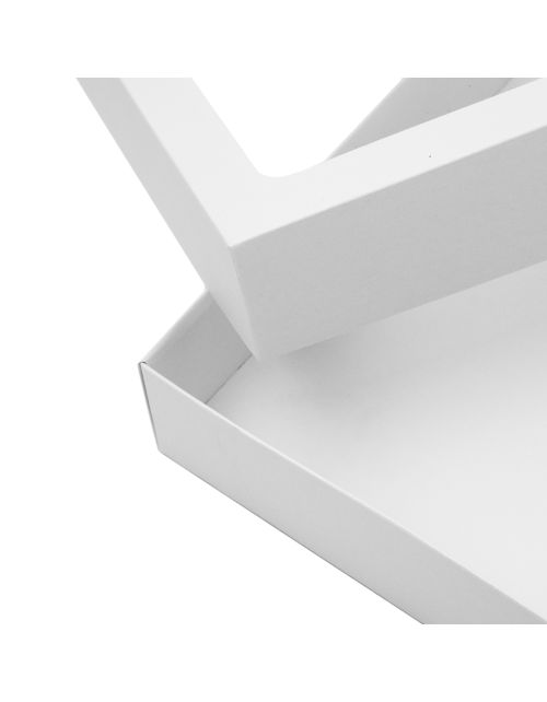 Daudzfunkcionāla balta dāvanu kaste ar pamatni un vāku 8,5 cm dziļumā
