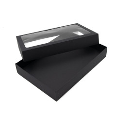 Black Two-part Box with PVC Window 5 cm High