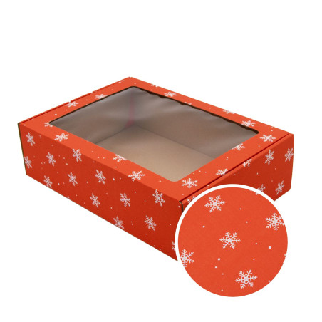 Red A4 Format Gift Box SNOWFLAKES