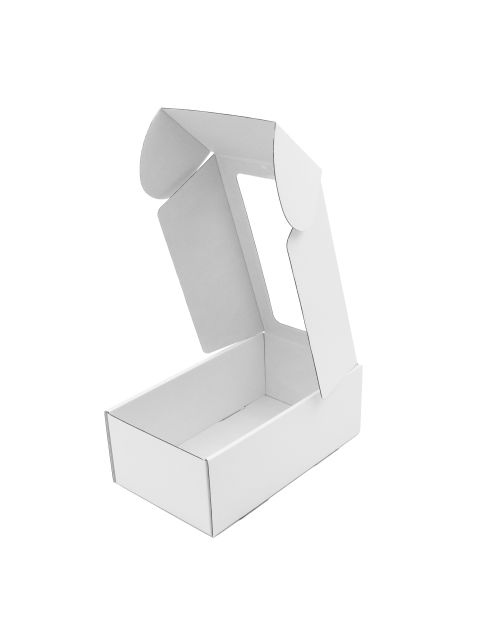 Белая подарочная коробка-чемодан с прямоугольным окошком