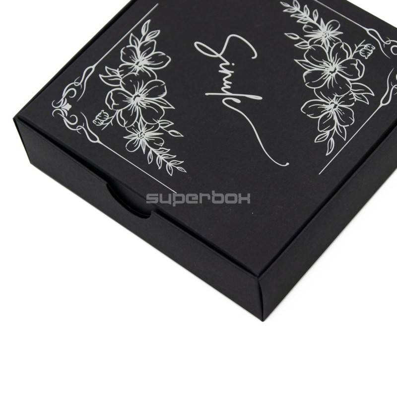 Small Square Gift Box from Black Decorative Cardboard