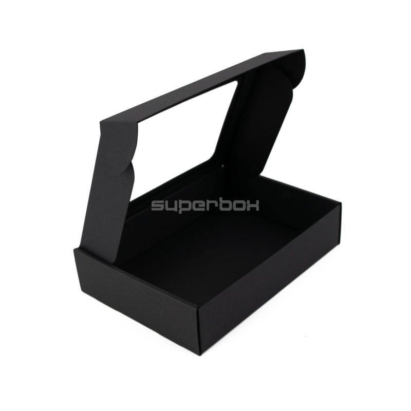 Black Quick-closing 5 cm High Box with PVC Window