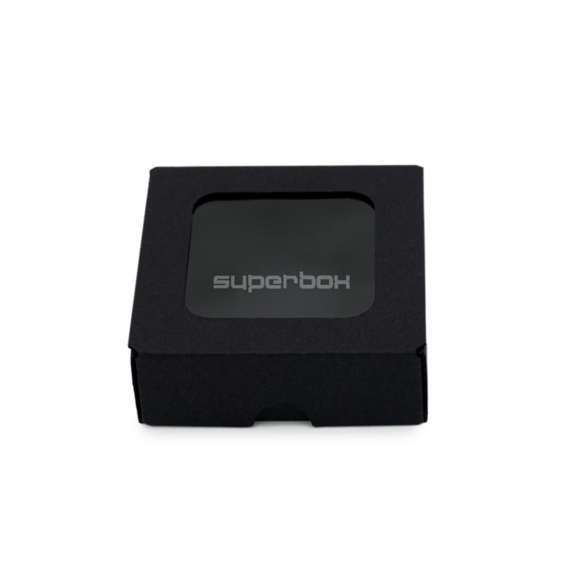 Black Mini Box from Corrugated Board with Window