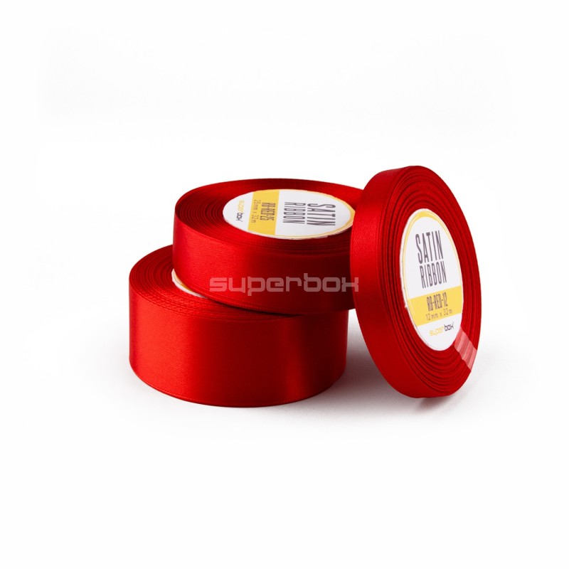 Classic Red Satin Ribbon, 25 mm Width