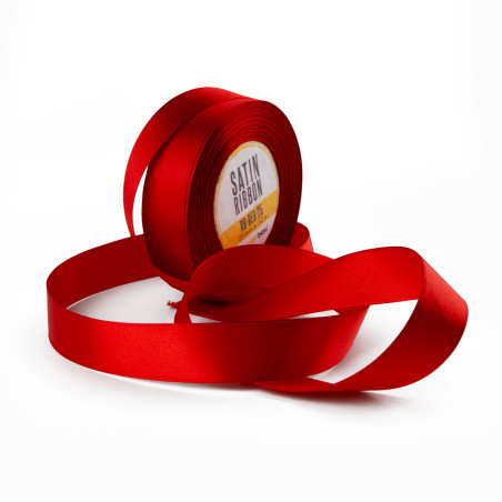 Classic Red Satin Ribbon, 25 mm Width