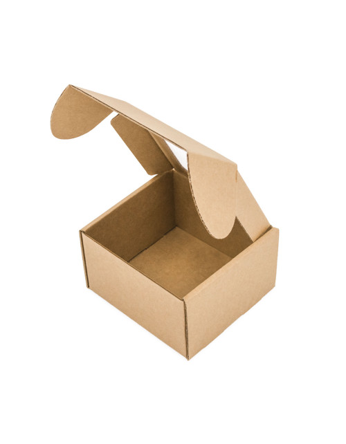 Ruda mikrogofros dėžutė-kubiukas su langeliu