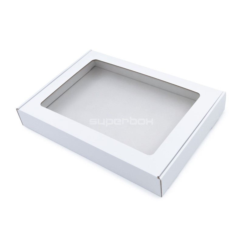 White Fancy Gift Box for a Calendar or Photo Album with Clear Window