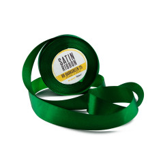 Decorative Dark Green Satin Ribbon, 25 mm Width