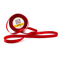 Thin Red Satin Ribbon, 12 mm Width