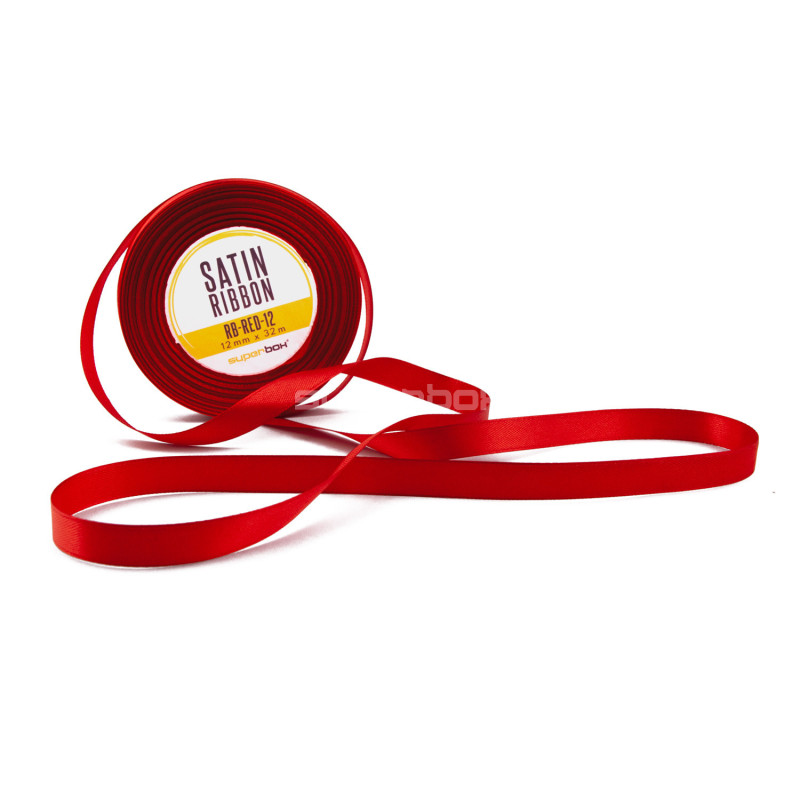 Thin Red Satin Ribbon, 12 mm Width