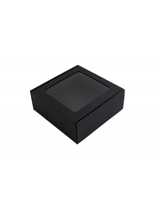 Musta värvi karp PVC aknaga