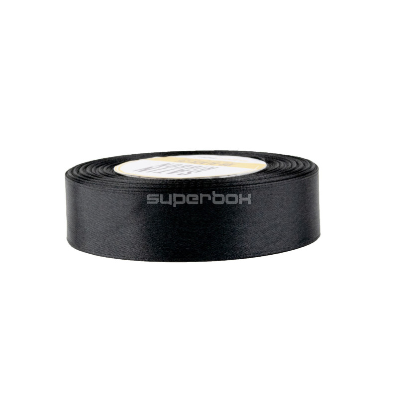 Classic Black Satin Ribbon, 25 mm Width