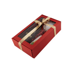 Red Gift Box with Window for Bottle| 340x195x85 | Superbox