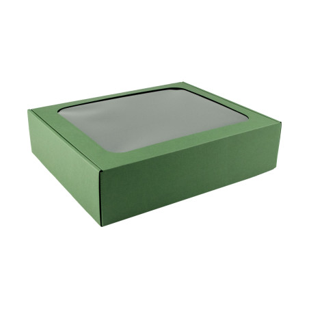 Green Gift Box with Clear Window | 340x280x85 mm | Superbox